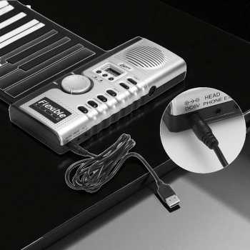 Gambar produk KERREY Piano Digital Gulung Roll Up Keyboard MIDI Monophonic 3.5mm - YNPB61