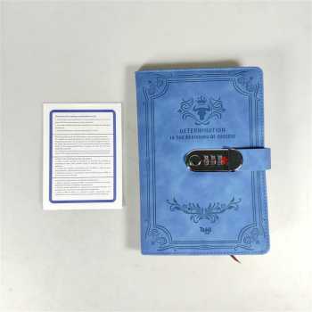 Gambar produk Toddi Buku Jurnal Leather Determination A5 200 Halaman Grid with Lock - TDD3