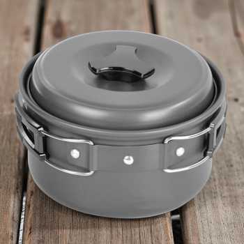 Gambar produk Set Panci Alat Masak Outdoor Camping Nesting Cooking Aluminium 7in1 - WH-200