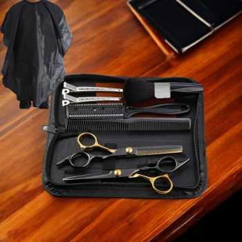 Januel Set Gunting Rambut 10in1 Teflon Coating Stainless Steel 4Cr13 - Jn58