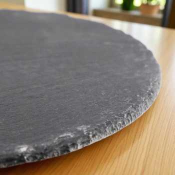 Gambar produk XYZLS Piring Makan Steak Western Round Dish Plate BBQ Natural Stone 20cm - XT33