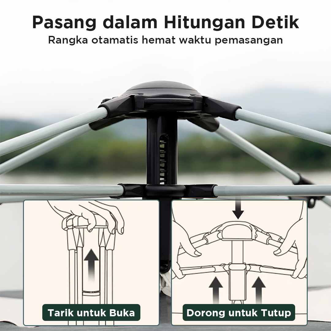 Gambar produk AstaGear Tenda Camping Lipat Otomatis 3-4 Orang Single Layer - SH-014