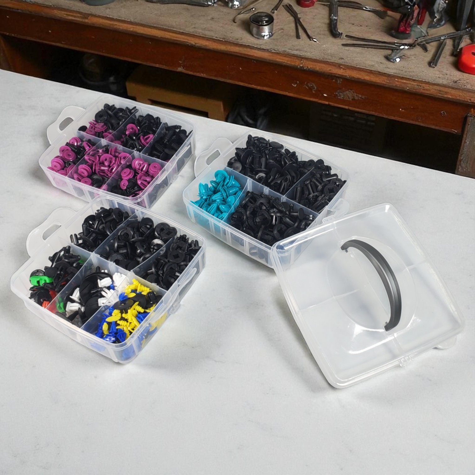 Gambar produk OTOHEROES Baut Rivet Mobil Joint Clip dengan Pengungkit 680 PCS - HS014