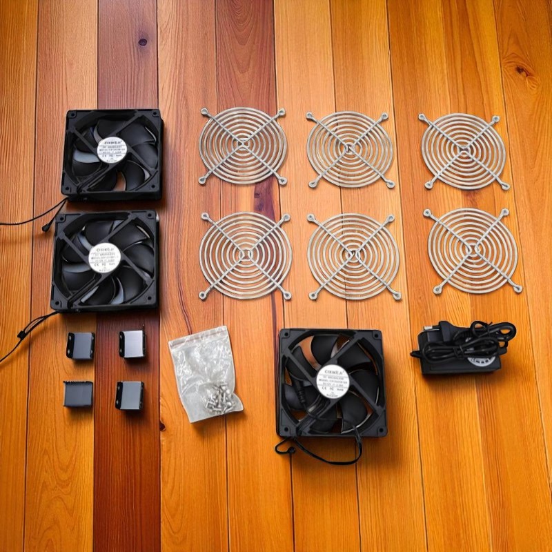 Gambar produk CIXIKEJI Cooling Fan Chassis Cabinet 2700RPM 100-240V EU with Knob 3 Fan - CV12025B12H