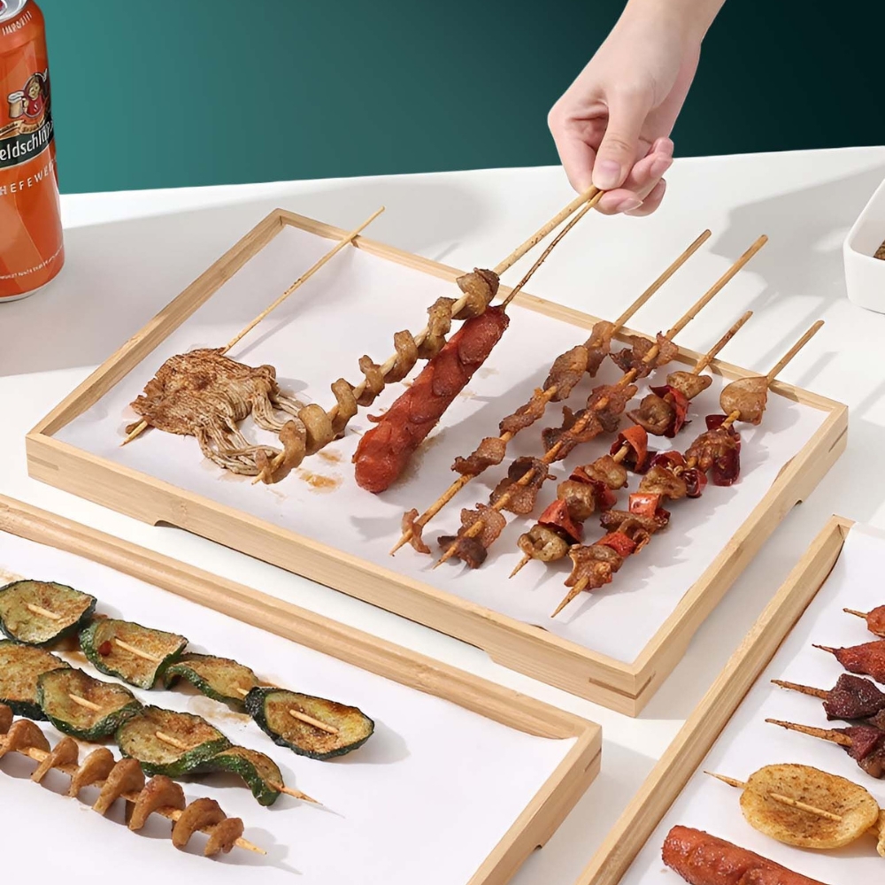 Gambar produk NLSLASI Tatakan Nampan Gelas Cangkir Teh Chinese Bamboo Tea Tray - NL30
