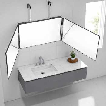 Gambar produk Krisno Cermin Make Up Gantung Hanging Bathroom Mirror 3 Fold - INU135