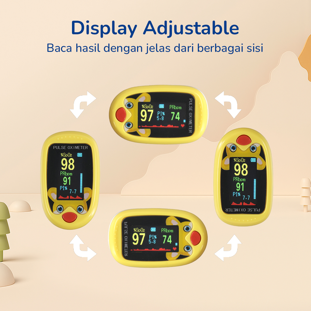Gambar produk AIQUE Fingertip Pulse Oximeter Alat Ukur Saturasi Oksigen Darah Anak - AQ219