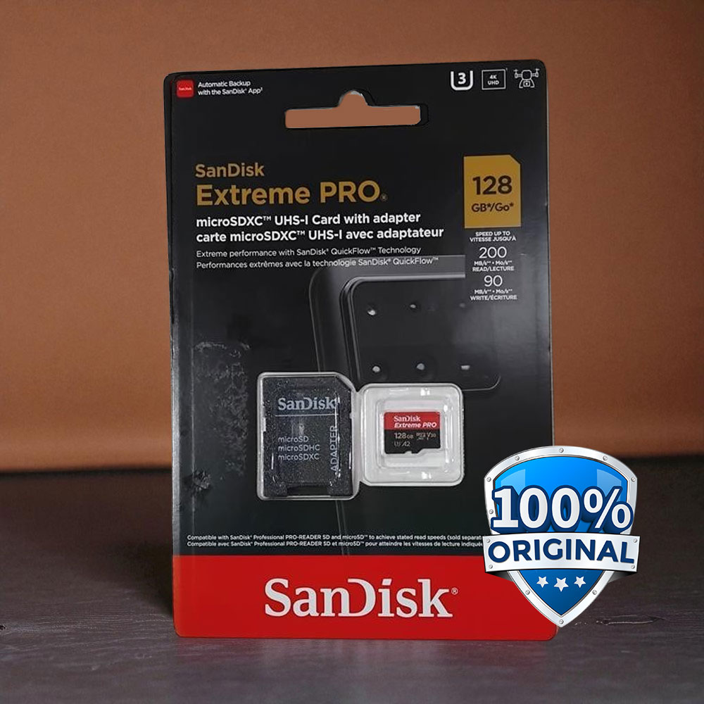 Gambar produk SanDisk Extreme Pro microSDXC UHS-I A2 V30 200MB/s 128GB-SDSQXCD-128G