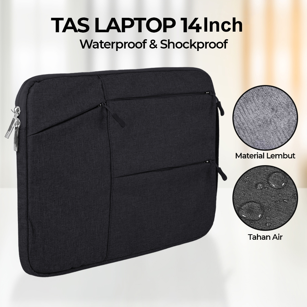 Gambar produk DEALCASE Tas Laptop Sleeve Case Hand Bag Waterproof Shockproof 14 Inch - M1