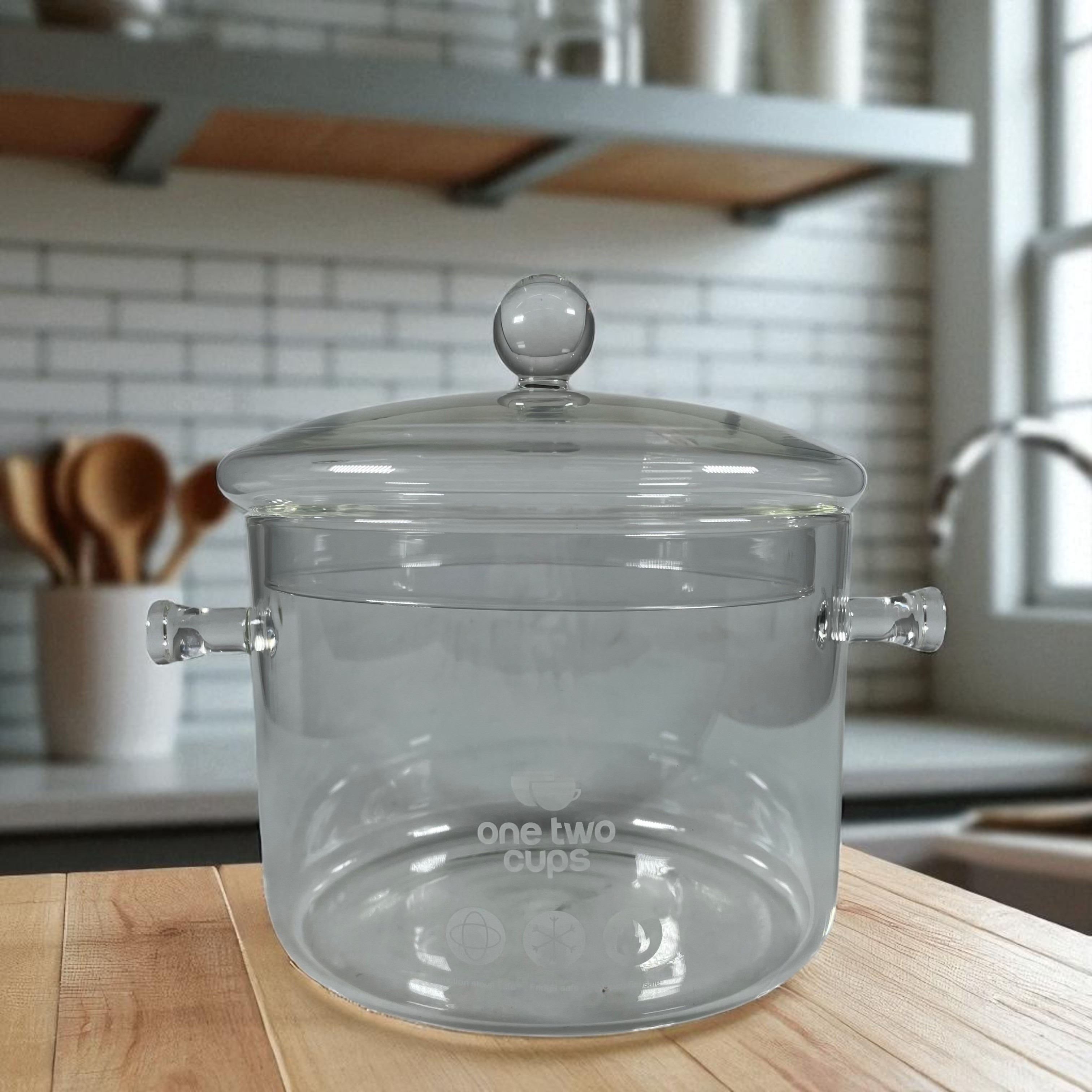 Gambar produk One Two Cups Panci Kaca Glass Cooking Pot Tahan Panas Api 16cm - YWJ-1265
