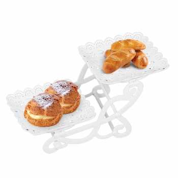 Gambar produk TALON Rak Kue Susun 2 Tingkat Multi Layer Bicycle Cake Fruit Tray Square - INU114