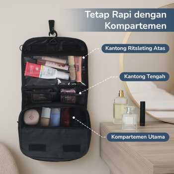 Gambar produk CHADESIEL Tas Travel Make Up Organizer Toiletry Bag with Hook - C150