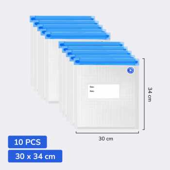 Gambar produk DMJ Plastik Vacuum Makanan Reusable Storage Bag BPA Free 10 PCS 30x34cm - D400