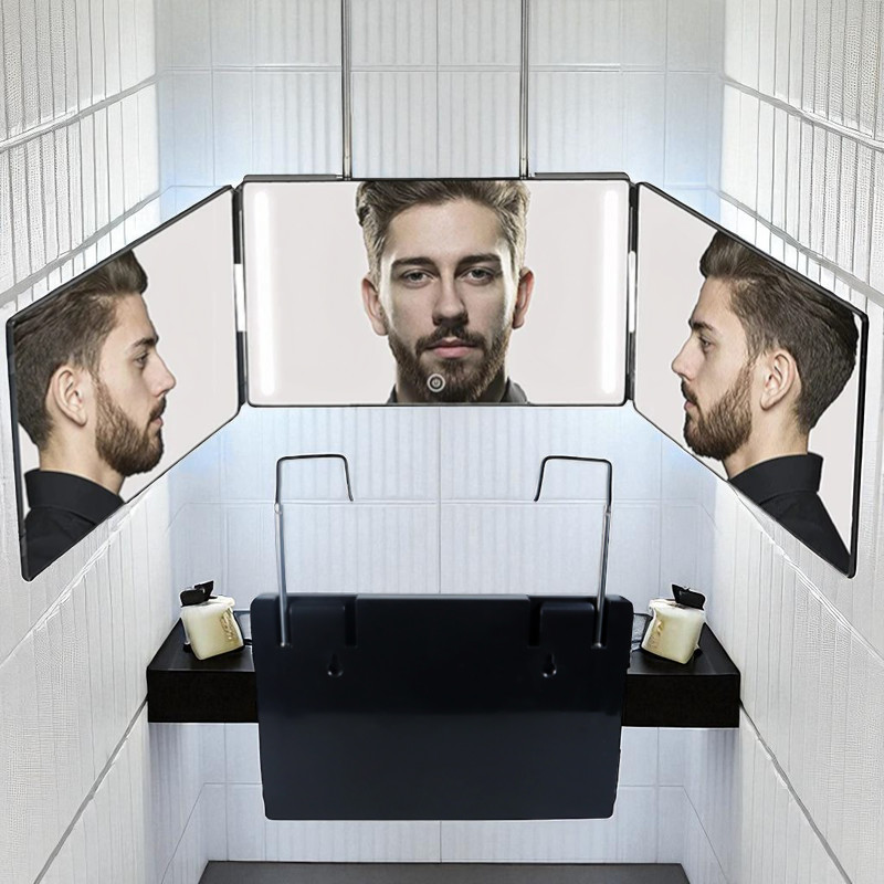 Gambar produk Krisno Cermin Make Up Gantung Hanging Bathroom Mirror 3 Fold - INU135