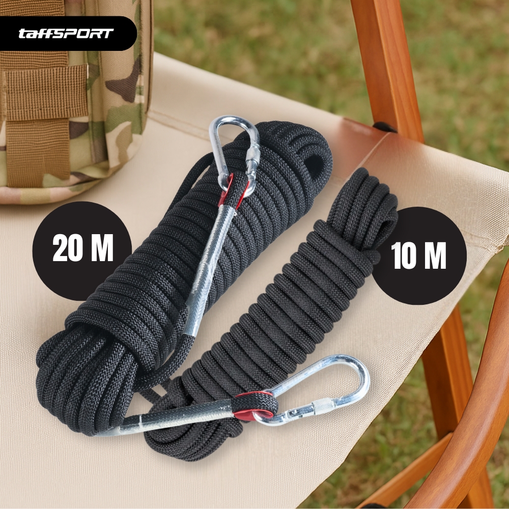 Gambar produk TaffSPORT Tali Paracord Panjat Tebing Climbing Rope 10mm Steel Buckle 20M - P4