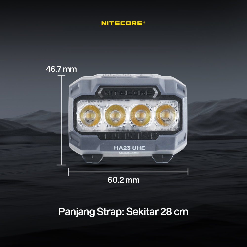 Gambar produk NITECORE Senter Kepala Headlamp LED MCT UHE 3in1 Color IP68 600 Lumens - HA23 UHE