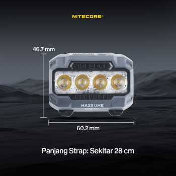 Gambar produk NITECORE Senter Kepala Headlamp LED MCT UHE 3in1 Color IP68 600 Lumens - HA23 UHE