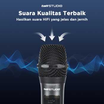 Gambar produk TaffSTUDIO Microphone Karaoke Wireless Rechargeable 2 Ch 2.4GHz 2 PCS - SM2