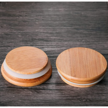 Gambar produk SOLUNA Toples Kaca Glass Food Storage Wooden Lid Pyramid Shape Jar 500ml - S12