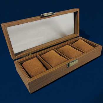 Gambar produk WBOX Kotak Jam Tangan Storage Organizer Wooden Elegant Watch Box 4 Slot - SKW148/SKW147