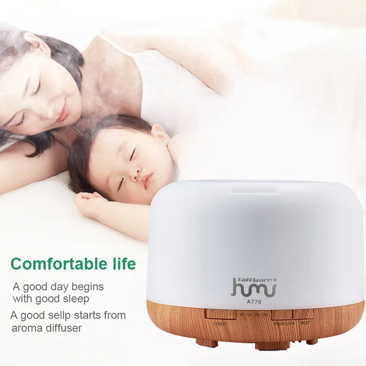 Gambar produk Taffware HUMI Air Humidifier Mini Ultrasonic Aroma Light 500ml Remote - A770