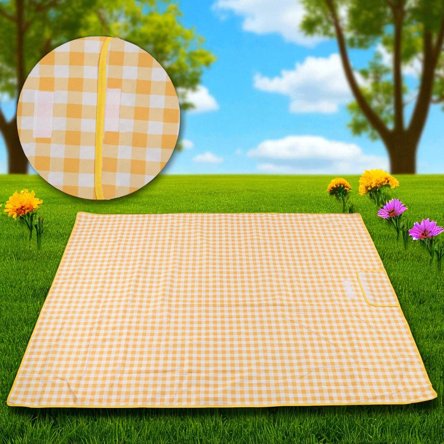 Gambar produk PIKMET Tikar Lipat Matras Camping Piknik Grid Waterproof 150x200cm - PK200