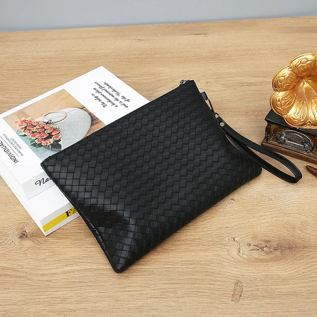 Gambar produk KIET Tas Genggam Kulit Motif Anyam Kulit Leather Clutch Bag - KT1912