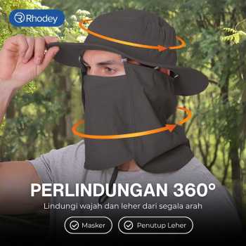 Gambar produk Rhodey Topi Rimba Outdoor Anti UV Waterproof Boonie Hat Polyester - GL001