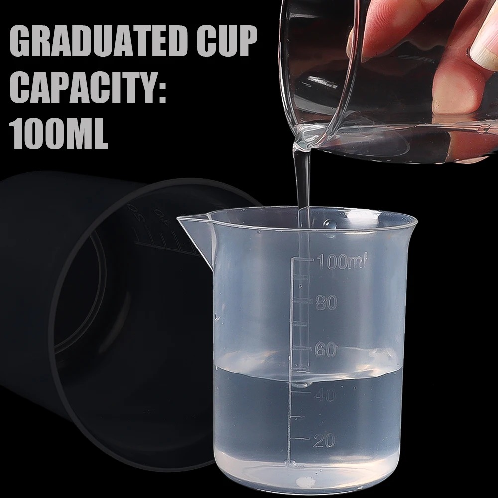 Gambar produk BURSON Gelas Ukur Plastik Dapur Laboratorium Measuring Cup 100ml - B4