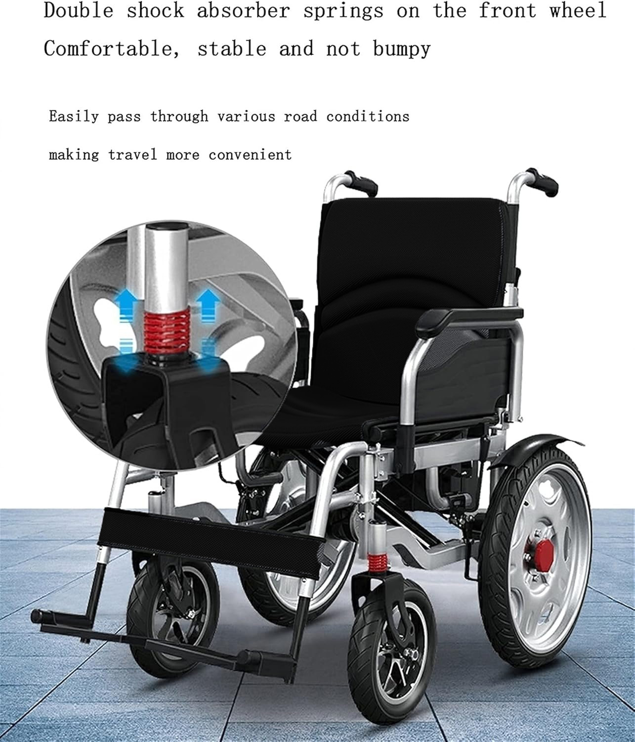 Gambar produk JiKang Kursi Roda Elektrik Lipat Wheelchair with Hand Controller 250W - TW-100W