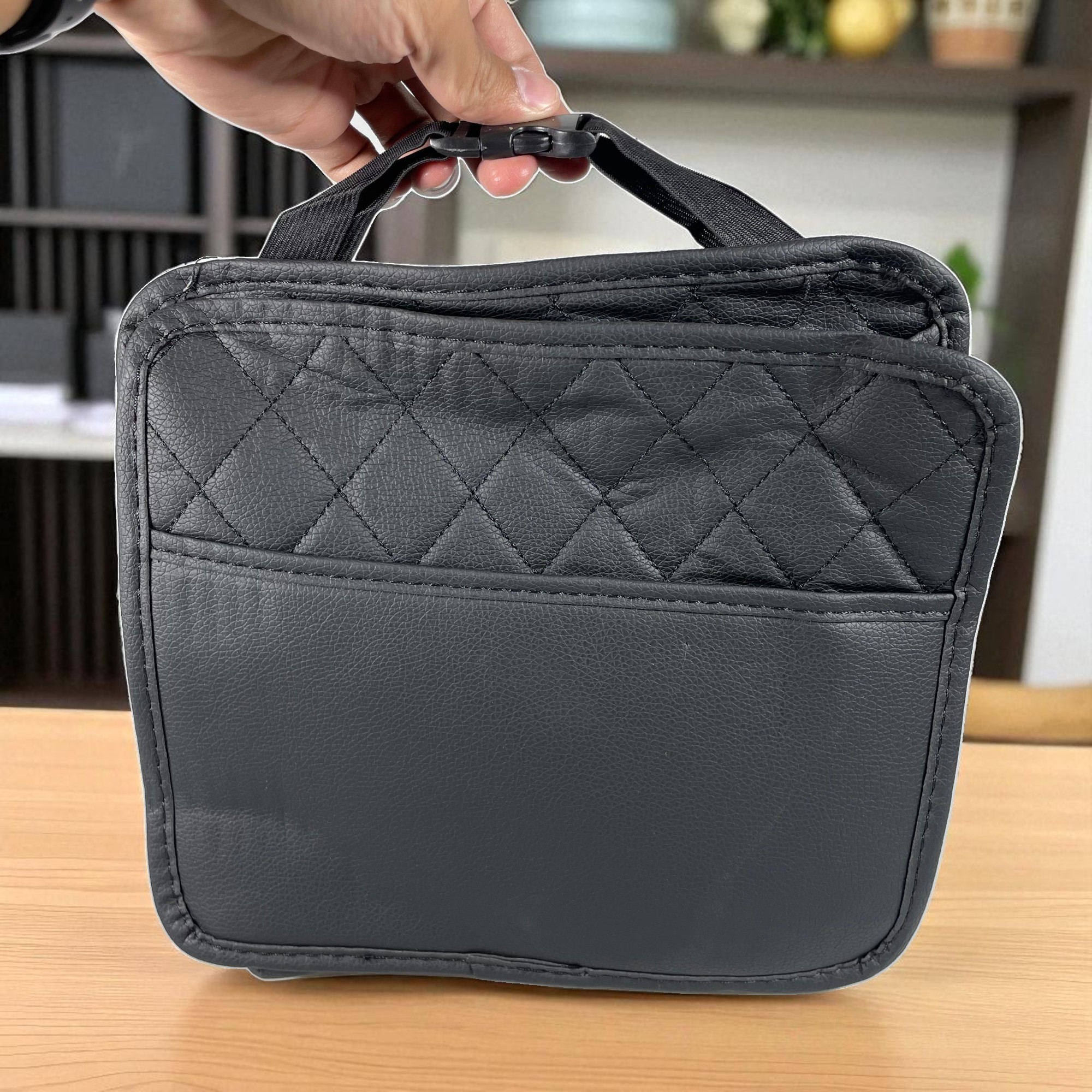 Gambar produk Moel Tas Gantung Kursi Belakang Mobil Leather Car Backseat Organizer - INU123