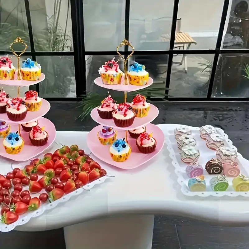 Gambar produk AXOP Rak Kue Susun 3 Tingkat Plate Cake Decoration Big Love - A-33