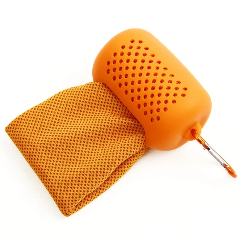 Gambar produk ASOLID Handuk Microfiber Quick Dry Cooling Ice Towel Silicon Case 90x30cm - AS13