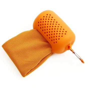Gambar produk ASOLID Handuk Microfiber Quick Dry Cooling Ice Towel Silicon Case 90x30cm - AS13