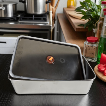 Gambar produk KAOHEEG Kotak Makan Lunch Box Stainless Steel 201 Single Layer 1.6L - KH16