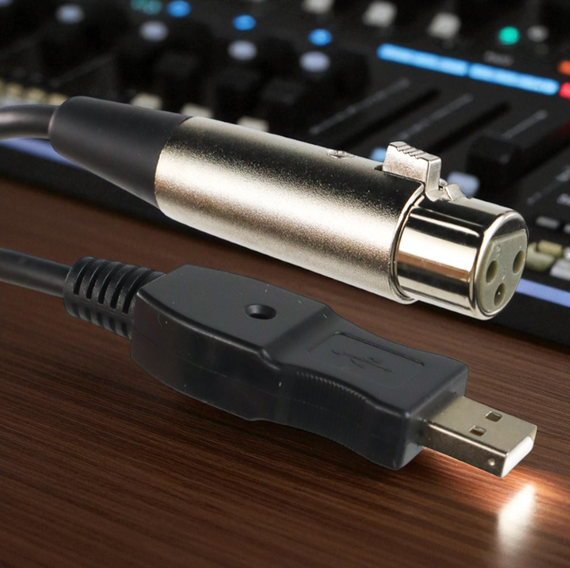 Gambar produk USB to XLR Microphone Studio Audio Adaptor Connector 2.8M - AY12