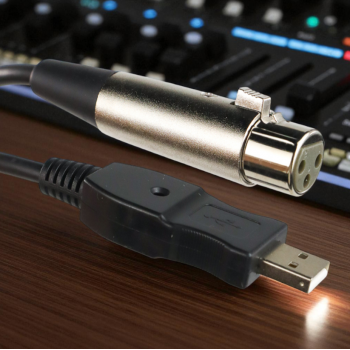 Gambar produk USB to XLR Microphone Studio Audio Adaptor Connector 2.8M - AY12