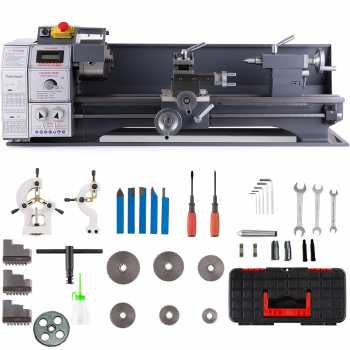 Gambar produk VEVOR Mesin Bubut Mini Lathe Desktop Woodworking 1100W 220x600mm - MX-600