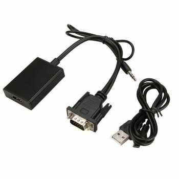 Gambar produk Kabel Adapter Converter VGA Male ke HDMI 1080p dengan Audio