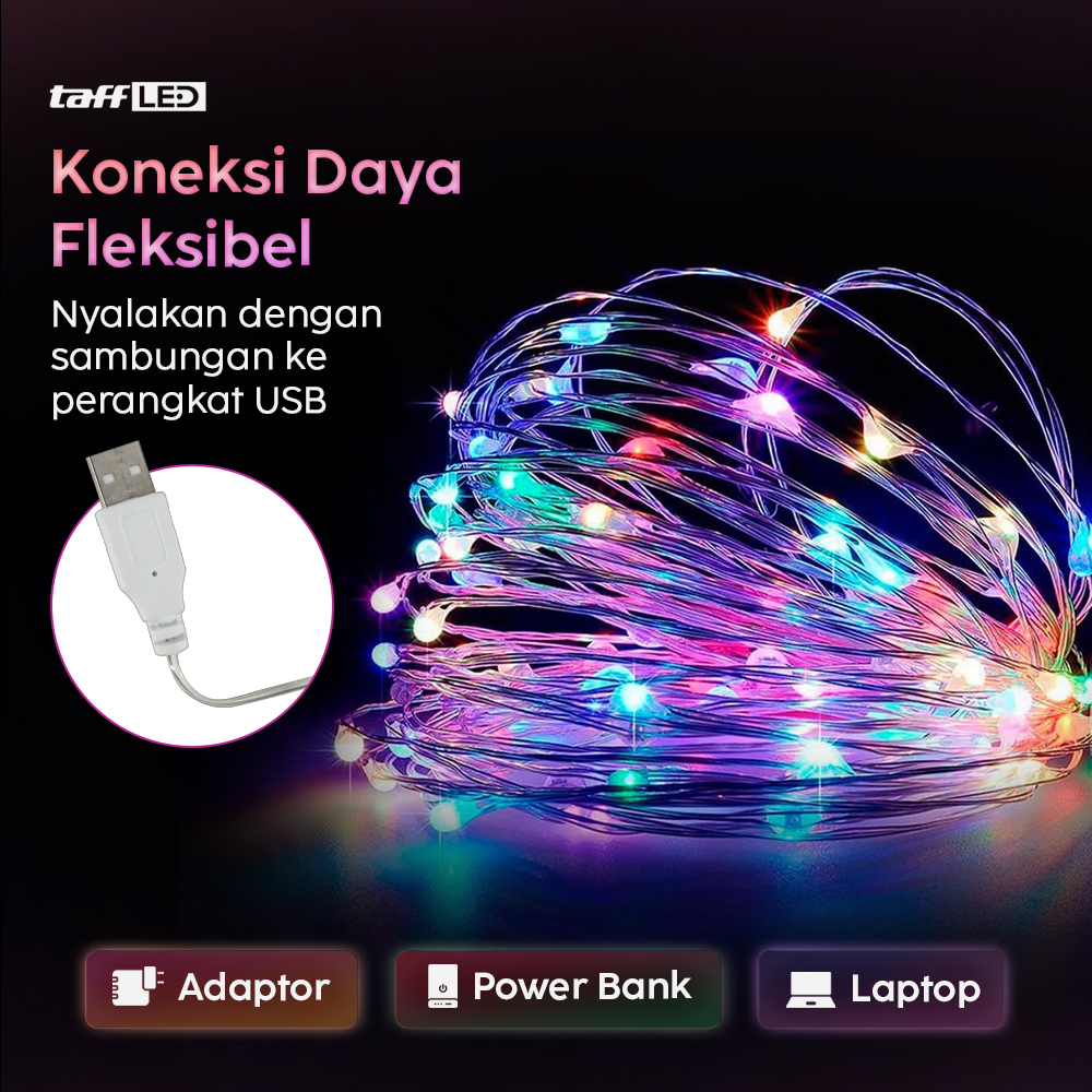 Gambar produk TaffLED Lampu Hias LED String Lights Multifunctional 100 Light 10M - X-100