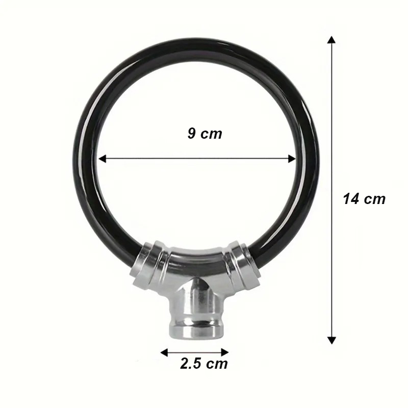 Gambar produk Senzen Gembok Sepeda Cable Ring Bike Lock Zinc Alloy 14cm - INU141