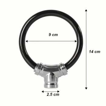Gambar produk Senzen Gembok Sepeda Cable Ring Bike Lock Zinc Alloy 14cm - INU141