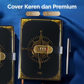Gambar produk Toddi Buku Jurnal Leather Notebook Diary 300 Halaman with Lock - JJ-03