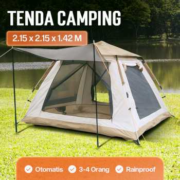 WolFAce Tenda Camping Lipat Otomatis 3-4 Orang Single Layer Waterproof - CT-XML-9-1