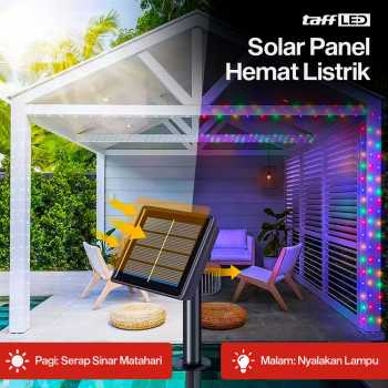 Gambar produk TaffLED Lampu Hias String Lights Solar Power Waterproof 100 LED RGB - YY-3210