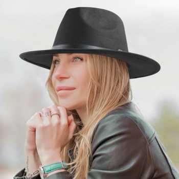 Gambar produk JIANGXIHUITIAN Topi Fedora Panama Laken Hat Jazz Classic Vintage - FS-219
