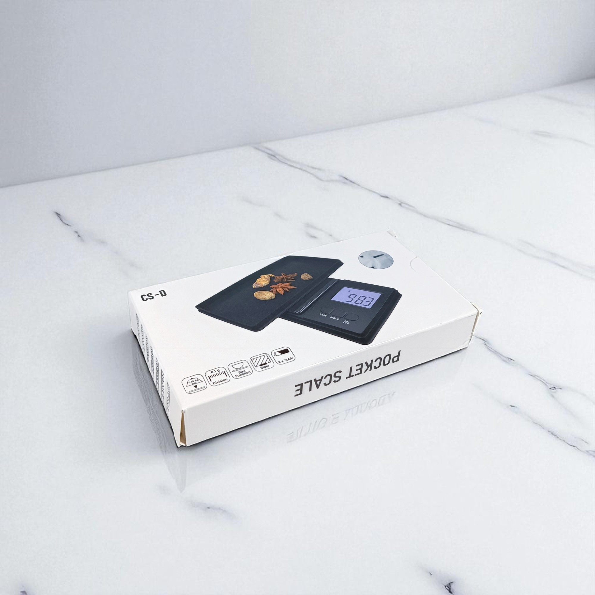Gambar produk RENQIN Timbangan Digital Mini Perhiasan Makanan Alat Dapur Jewel Scale 500g 0.01g - CS-D