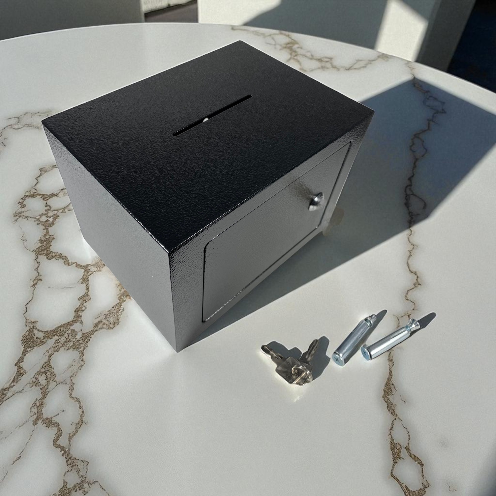 Gambar produk DEBOX Kotak Brankas Hotel Mini Home Safe Deposit Box dengan Lubang Koin - DE501
