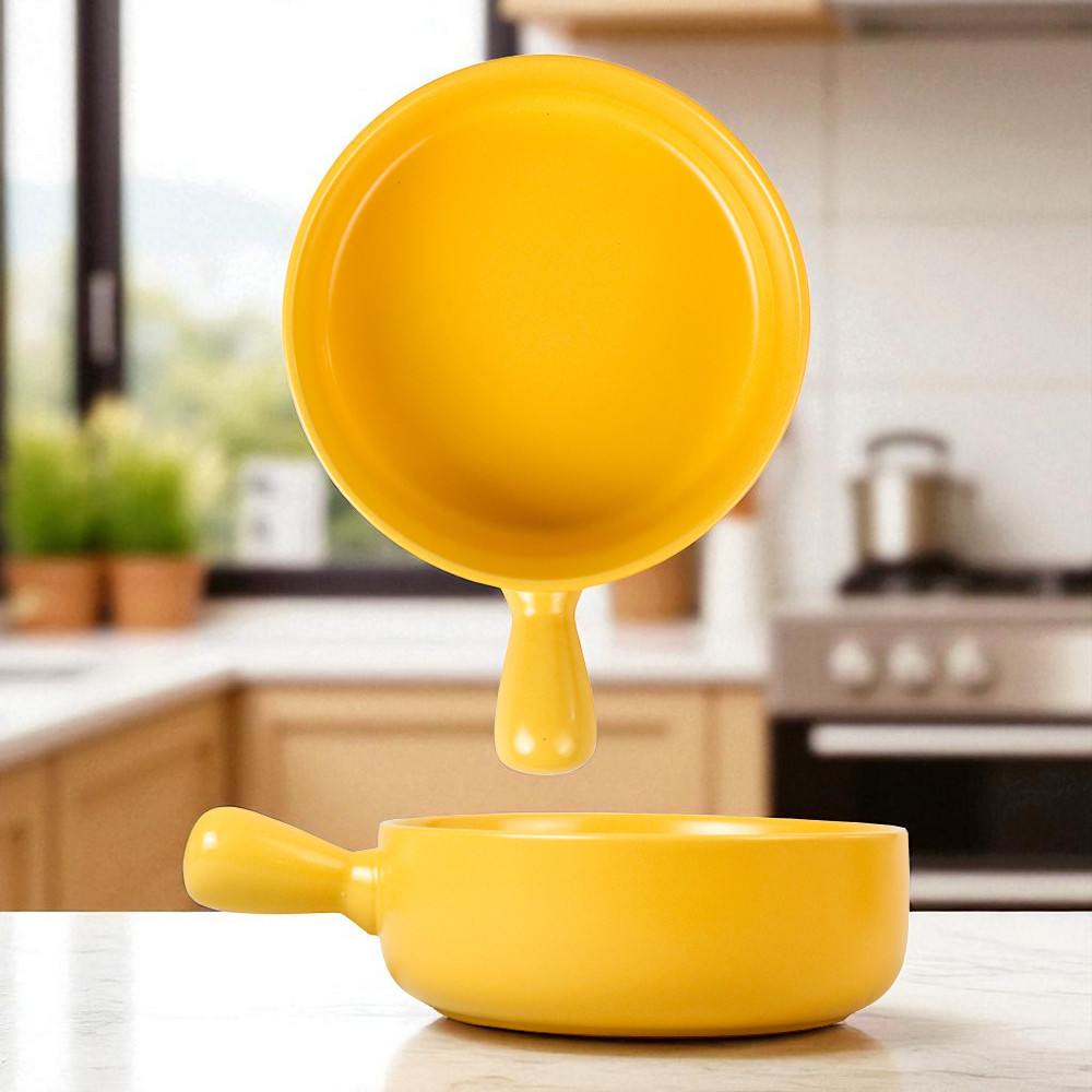 Gambar produk Glazed Mangkok Keramik Bowl Nordic Style with Handle - PJ535