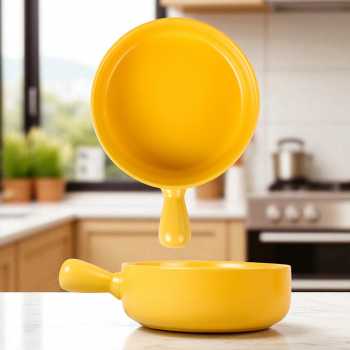 Gambar produk Glazed Mangkok Keramik Bowl Nordic Style with Handle - PJ535